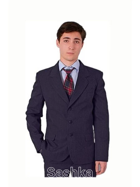 Піджак класичний для підлітка Sashka напіввовна синій, розмір 152-194